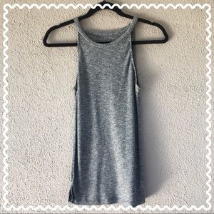 Stretchy Gray Tank with High Neckline